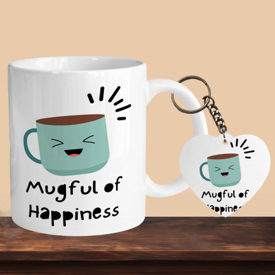 VM MALL 101_Mugful Of Happiness R-H Ceramic Coffee Mug(330 ml)