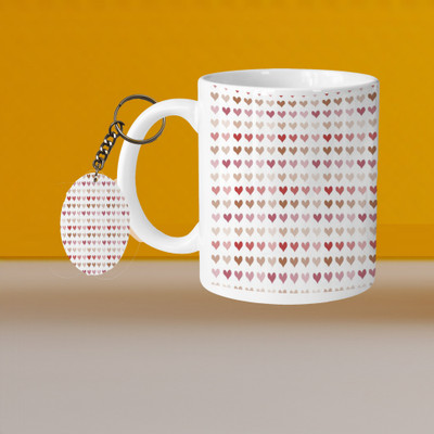 VM SHOPPING MALL VM The Power Of Positivity L-O Ceramic Coffee Mug(325 ml, Pack of 2)