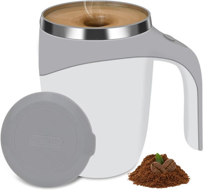 Tapti Automatic Magnetic Self Stirring Coffee with Lid|Portable Plastic Coffee Mug(380 ml)