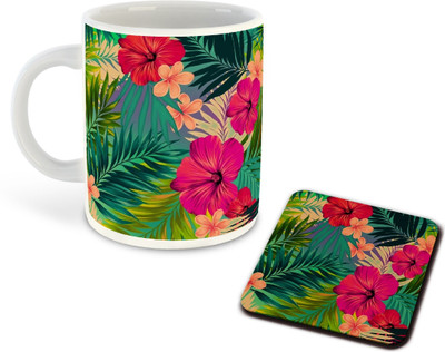 RADANYA PACK 2_FlowerNew-CM-76717 Ceramic Coffee Mug(352 ml, Pack of 2)