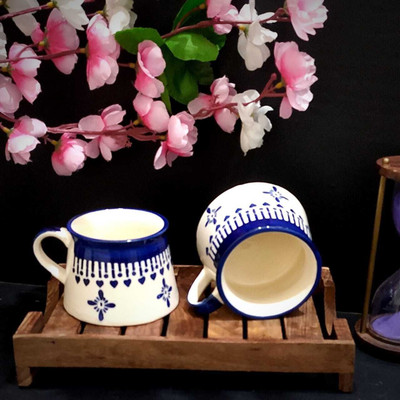 laxmi creation MUGLAI COFFEE MUGS CERAMIC MUGS (2 MUGS PAIR) Ceramic Coffee Mug(300 ml, Pack of 2)