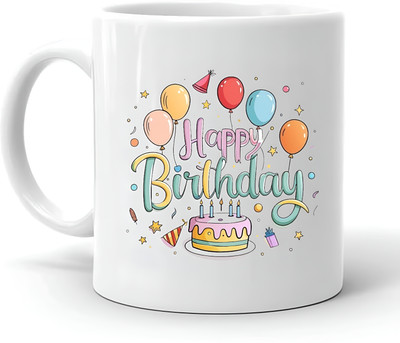 LoveGift Happy Birthday Coffee mug Gift Set Ceramic Coffee Mug(350 ml)