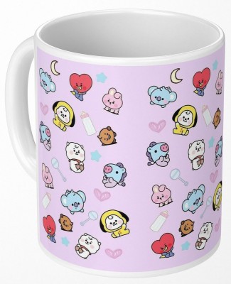 TrendoPrint BTS BT21 bts Cup Gift For Girls Boys Friends _(BT21-02) Ceramic Coffee Mug(350 ml)