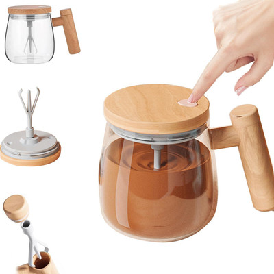 StayWay Self Stirring Coffees Coffee Stirring Cup Electric Mixing Cup Borosilicate Glass Coffee Mug(400 ml)