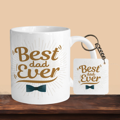 VM SHOPPING MALL Best Dad Ever 03 R-S Ceramic Coffee Mug(330 ml, Pack of 2)
