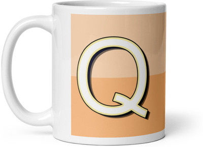 Mr UVD Alphabet Q Ceramic Coffee Mug(350 ml)