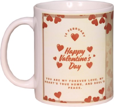 GIFTYFY LOVE 14 Feb Valentine’s Day Printed – Sweet Hearts Design, Perfect Gift Ceramic Coffee Mug(350 ml)