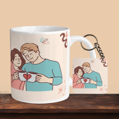 VM MALL 101_Hug In A R-S Ceramic Coffee Mug(330 ml, Pack of 2)