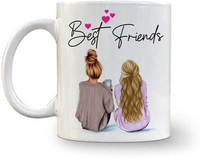 RB Point BFF Best Friend Forever Printed Friend Ceramic Coffee Mug(335 ml)