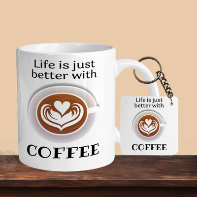 Print Ginnie 101_Life Is Just Better With Coffee R-S Ceramic Coffee Mug(325 ml)
