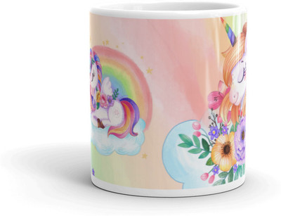 MoreAndMore Specially Designed Unicorn Printeds UC14 Ceramic Coffee Mug(350 ml)