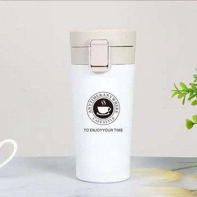 CLVMART Vacuum Insulated Travel, Leakproof Flip Coffee Tumbler Stainless Steel Coffee Mug(500 ml)