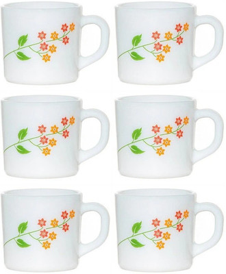 cello DAZZLE STELLA SECRET GARDEN Opalware Coffee Mug(100 ml, Pack of 6)