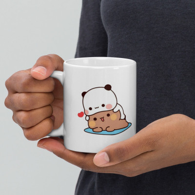 Cheeksy Bubu Dudu Teddy Enjoying on Picnic on Mat 772 Design Ceramic Coffee Mug(350 ml)