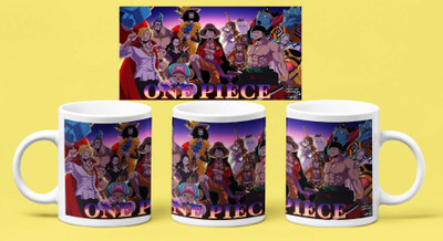 soanstar One Piece Anime Printed Coffee (11 oz) – Straw Hat Pirates Design Ceramic Coffee Mug(325 ml)