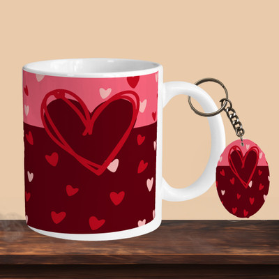 Printhorizon 101_Heart 01 R-O Ceramic Coffee Mug(330 ml, Pack of 2)