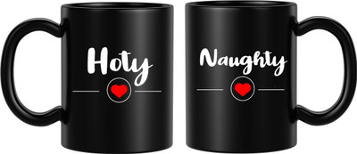 BLISSart NEW_BLS-PM-KP2158-B Ceramic Coffee Mug(350 ml, Pack of 2)