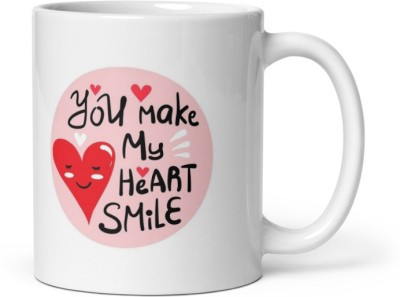 Bhagwati world creation You make my heart smile-valentine gift-ceramic coffee mug325ml Ceramic Coffee Mug(325 ml)