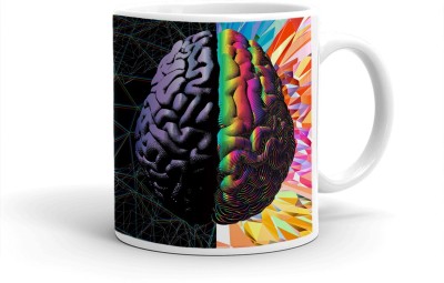 Clapcart Brain Art Designer Printed Ceramic Coffee Mug(325 ml)