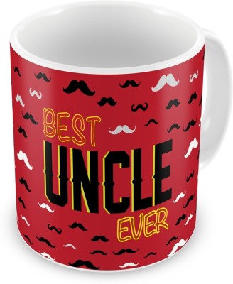 Indigifts Decorative Gift Items Gift for Uncle, Uncle Gift, Gift for Uncle Birthday, Gift for Uncle and Aunty Anniversary, S-MUGCRWH01RO11-UNC17007 Ceramic Coffee Mug(330 ml)