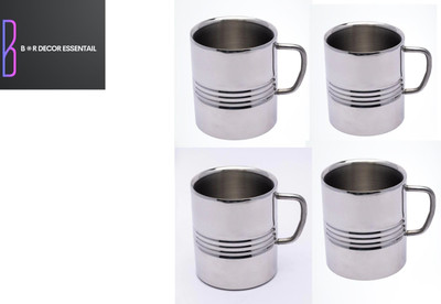 BARDECOR STAINLESS STEEL COFFEE MUG PACK OF 4 IN 250 ML Stainless Steel Coffee Mug(250 ml, Pack of 4)