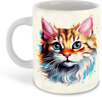 Daddy dream NEW-CSKCatLoverWhite-372 Ceramic Coffee Mug(325 ml, Pack of 3)