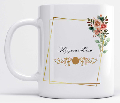 LOROFY Name Shreyovardhana Printed Frame Design Ceramic Coffee Mug(350 ml)