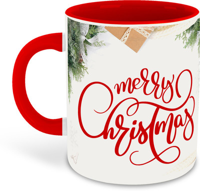 whats your kick Merry Christmas Inspiration Printed Red Ceramic Coffee Cup &- D2 Ceramic Coffee Mug(325 ml)