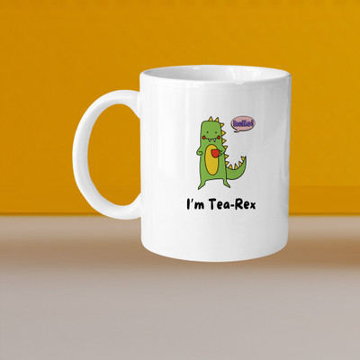 Hunter Studio 101_Perfect for Coffee and Tea - Single Pack VM I'm Tea Rex L Ceramic Coffee Mug(328 ml)