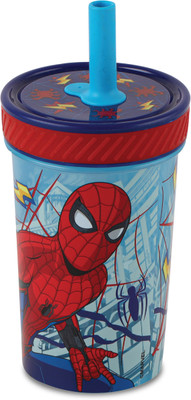 cello Kidzbee No-Drop Spider Print Food Grade Leak Proof Tumbler For Kids With Straw Plastic Tumbler(200 ml)