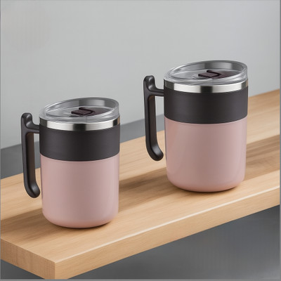 Culinary Crafts Snoopy Coffee with Sipper Lid Blue Stainless Steel Coffee Mug(300 ml, Pack of 2)