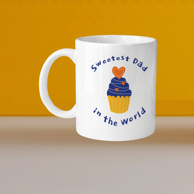 Printhorizon 101_Perfect for Coffee and Tea - Single Pack VM Sweetest Dad L Ceramic Coffee Mug(328 ml)