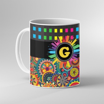 Keviv Printed Alphabet G Cups, Best Gifts -D7 Ceramic Coffee Mug(325 ml)