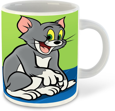 FLEXERSTYLE NEW2025-CSK Tom & Jerry Printed White Coffee With Coaster-D-22 Ceramic Coffee Mug(325 ml)