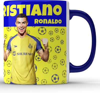 Unbounded Company Ronaldo Al-Nassr FC Blue Ceramic Coffee Mug(325 ml)