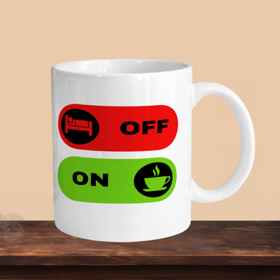 VM SHOPPING MALL On-Off R Ceramic Coffee Mug(330 ml)