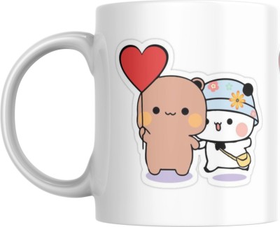 R&T ENTERPRISES Modix Box Bubu Dudu Designer Printed Coffee (Design04) Ceramic Coffee Mug(330 ml)