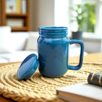 Clayora Ocean Blue Ceramic Coffee Mug(500 ml)