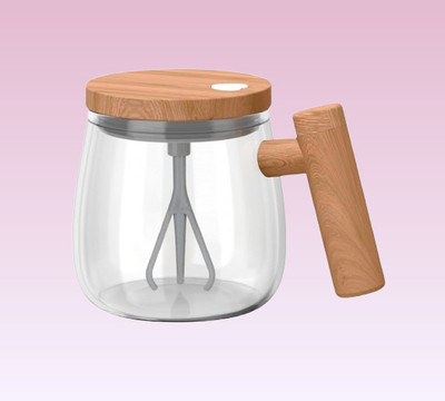 juggaris Self-Mixing Coffee Drinkware – Instant Blend Cup Glass Coffee Mug(400 ml)