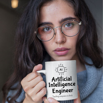 Moon Glow Inspirations Artificial Intelligence Developer Ceramic Coffee Mug(325 ml)