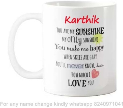 GNS Romantic Gift for Karthik Love theme Message 071 Ceramic Coffee Mug(325 ml)