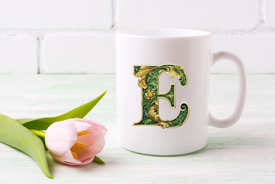 Aastha Imagine Media Alphabet Font E Printed 11oz Ceramic Coffee Mug(350 ml)