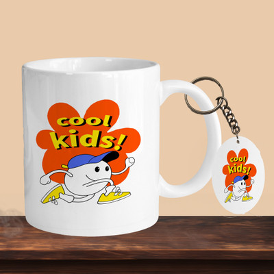 VM MALL 101_Cool Kids R-O Ceramic Coffee Mug(330 ml, Pack of 2)