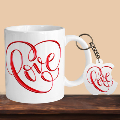Print Ginnie 101_Love Heart R-A Ceramic Coffee Mug(325 ml)