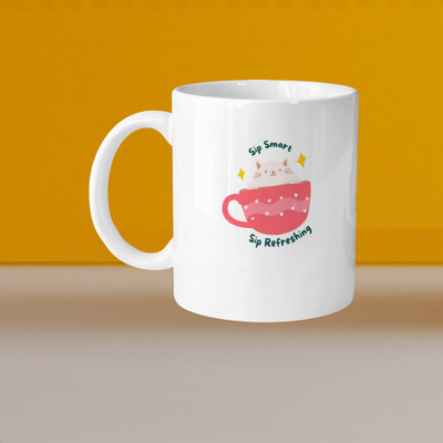 VM MALL 101_Perfect for Coffee and Tea - Single Pack VM Sip Smart Sip Refershing L Ceramic Coffee Mug(328 ml)