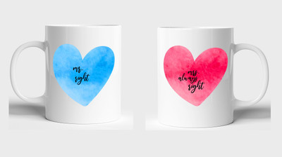 BLISSart NEW_BLS-PM-KP2601-B Ceramic Coffee Mug(350 ml, Pack of 2)