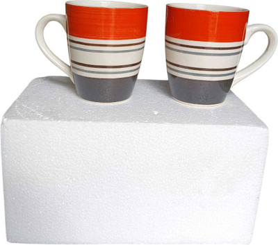 Edencart Stylish Tea & Coffee Cup, Ideal for Gifting, Perfect for Home & Office Ceramic Coffee Mug(325 ml, Pack of 2)