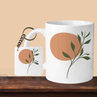 Hunter Studio 101_Leaf L-S Ceramic Coffee Mug(330 ml, Pack of 2)