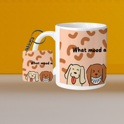 VM MALL 101_VM Good Morning Cat L-O Ceramic Coffee Mug(325 ml, Pack of 2)