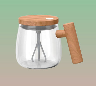 juggaris Quick Stir Chai Tumbler – One-Touch Mix Drinkware Glass Coffee Mug(400 ml)